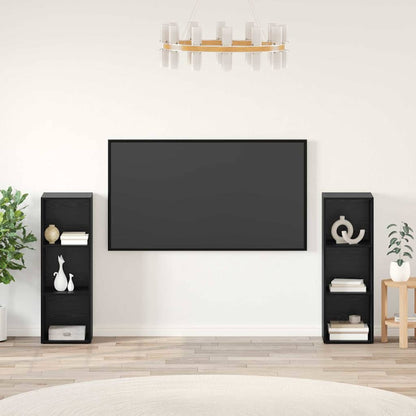 TV-Möbel-Set 2 pcs Schwarze Eiche 107 x 35 x 37 cm