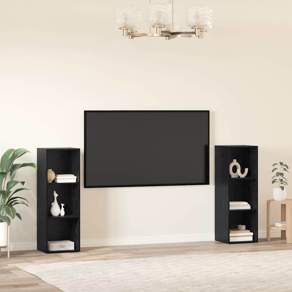 TV-Möbel-Set 2 pcs Schwarze Eiche 107 x 35 x 37 cm