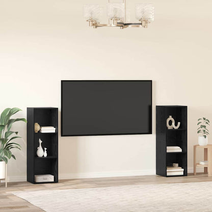TV-Möbel-Set 2 pcs Schwarze Eiche 107 x 35 x 37 cm