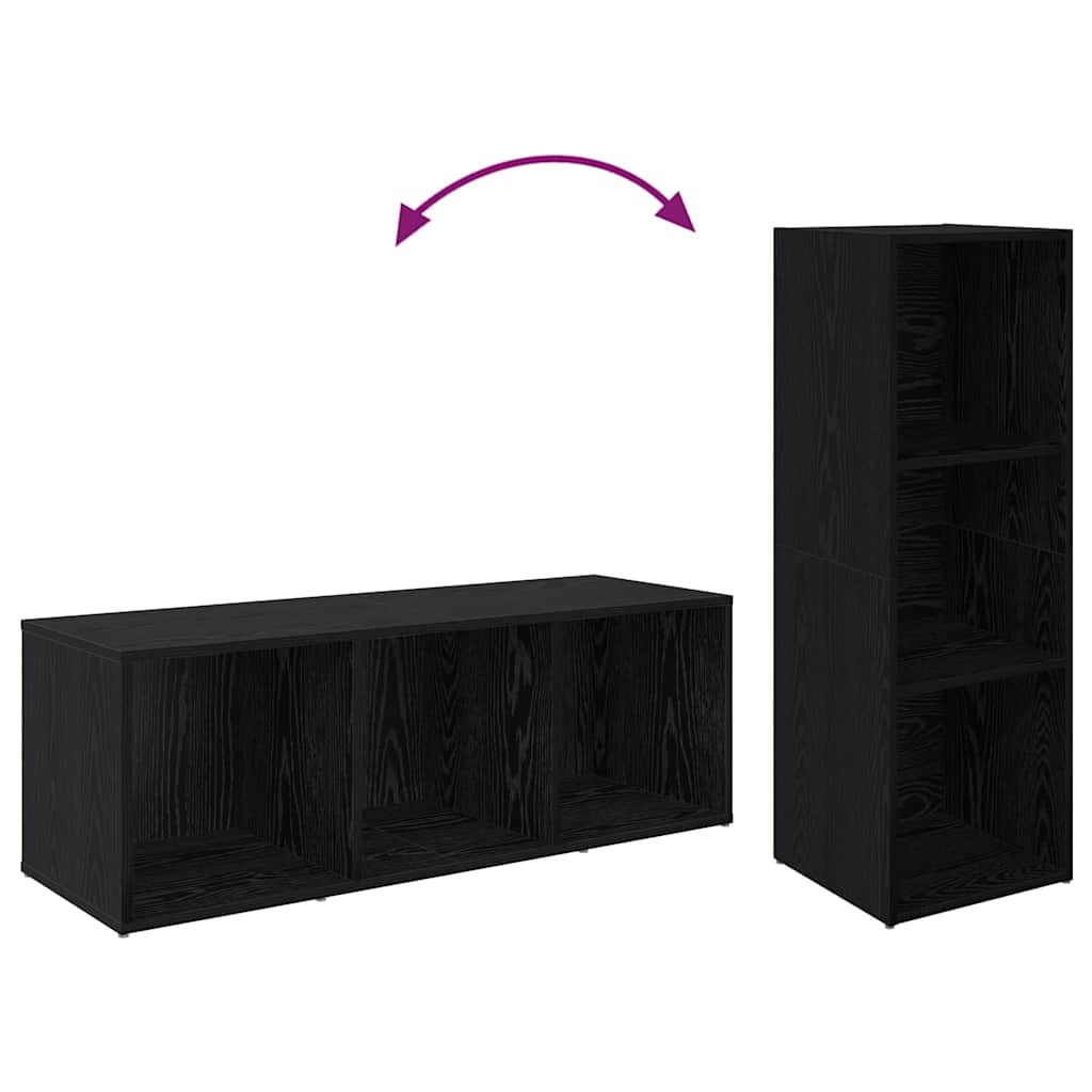 TV-Möbel-Set 2 pcs Schwarze Eiche 107 x 35 x 37 cm