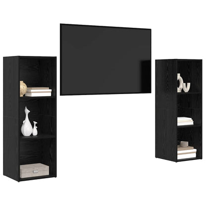 TV-Möbel-Set 2 pcs Schwarze Eiche 107 x 35 x 37 cm