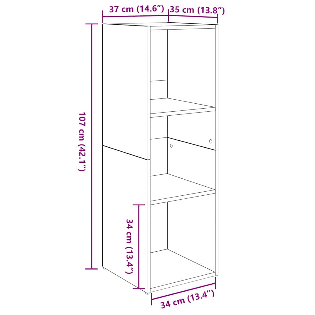 TV-Möbel-Set 2 pcs Schwarze Eiche 107 x 35 x 37 cm