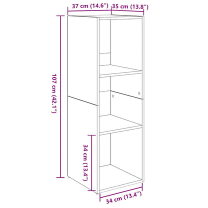 TV-Möbel-Set 2 pcs Schwarze Eiche 107 x 35 x 37 cm