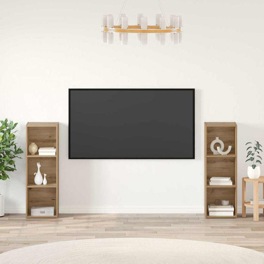 TV-Möbel-Set 2 pcs Eiche handwerklich 107 x 35 x 37 cm