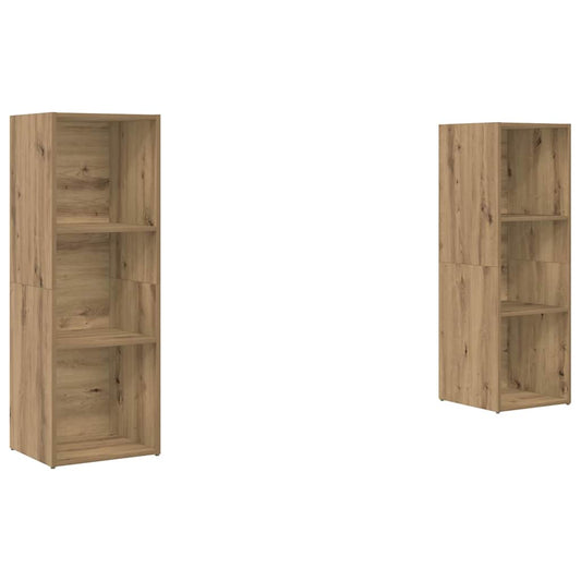 TV-Möbel-Set 2 pcs Eiche handwerklich 107 x 35 x 37 cm