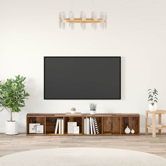 TV-Möbel-Set 2 pcs Altholz Holzwerkstoff