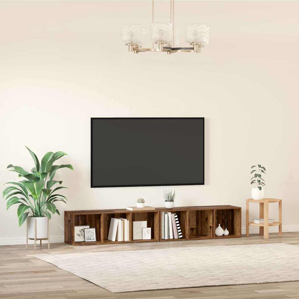TV-Möbel-Set 2 pcs Altholz Holzwerkstoff