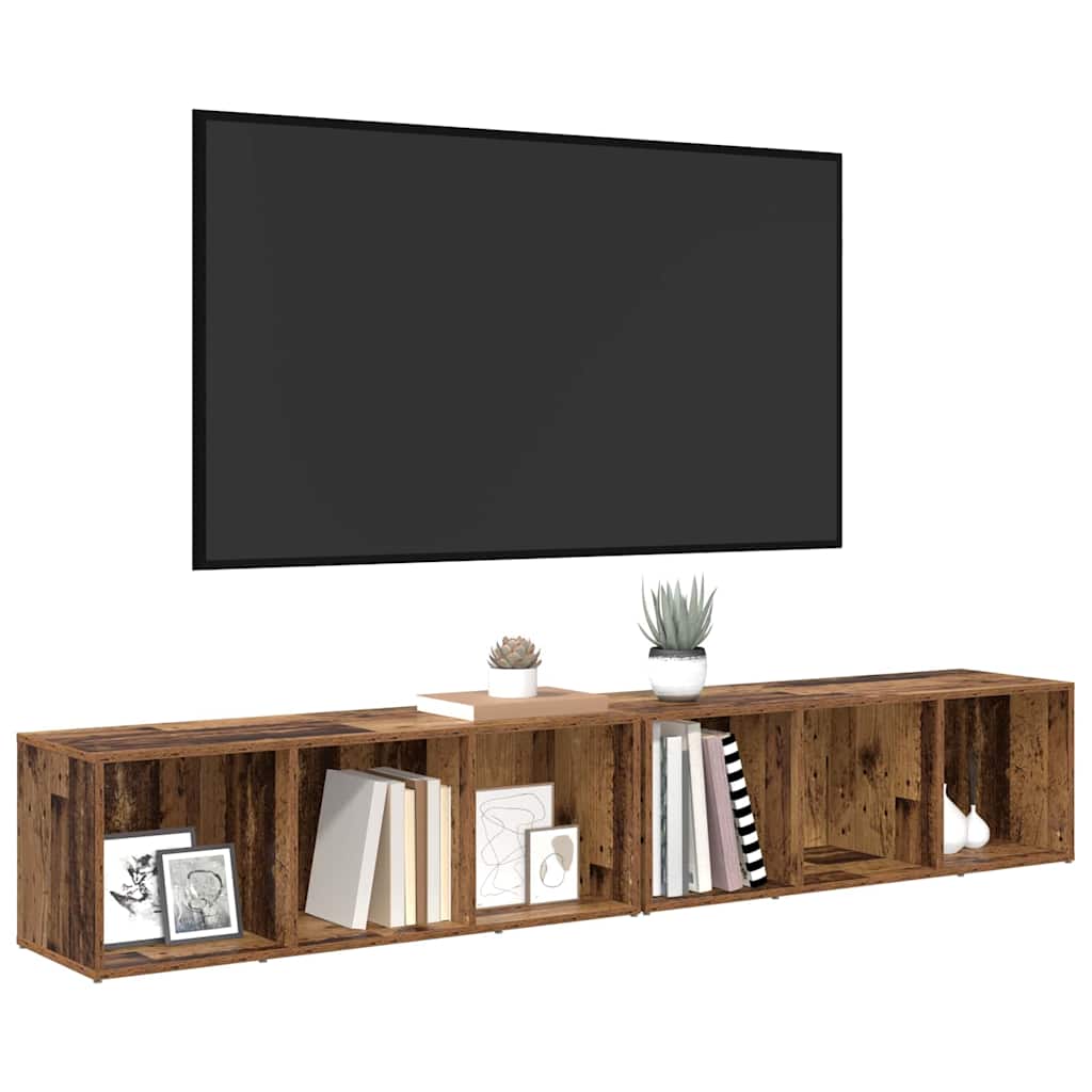 TV-Möbel-Set 2 pcs Altholz Holzwerkstoff