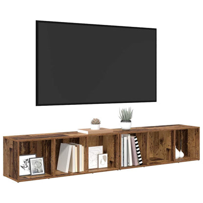 TV-Möbel-Set 2 pcs Altholz Holzwerkstoff