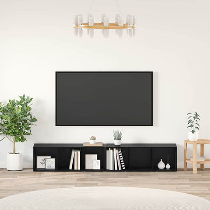 TV-Möbel-Set 2 pcs Schwarze Eiche Holzwerkstoff