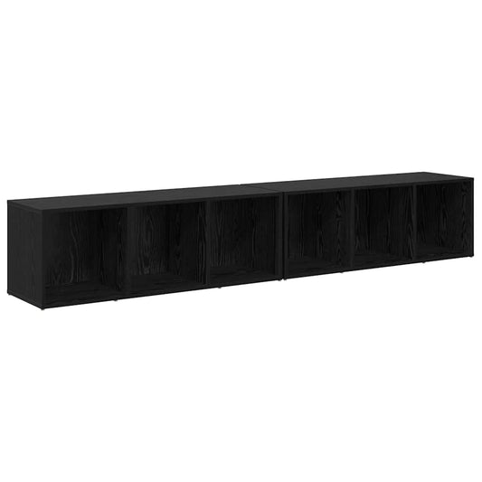 TV-Möbel-Set 2 pcs Schwarze Eiche Holzwerkstoff