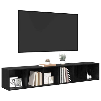 TV-Möbel-Set 2 pcs Schwarze Eiche Holzwerkstoff
