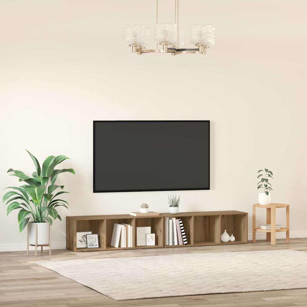 TV-Möbel-Set 2 pcs Artisan Eiche Holzwerkstoff