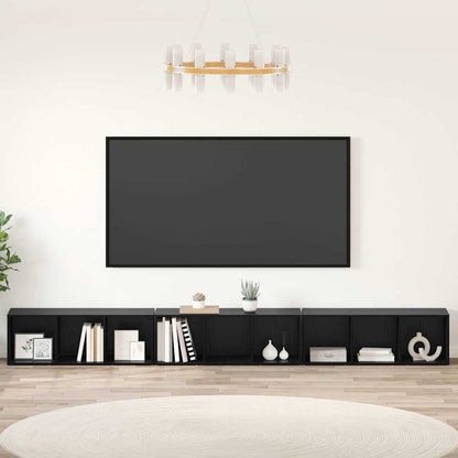 TV-Schränk 3 pcs Schwarze Eiche 37 x 35 x 107.5 cm Ingenieuholz