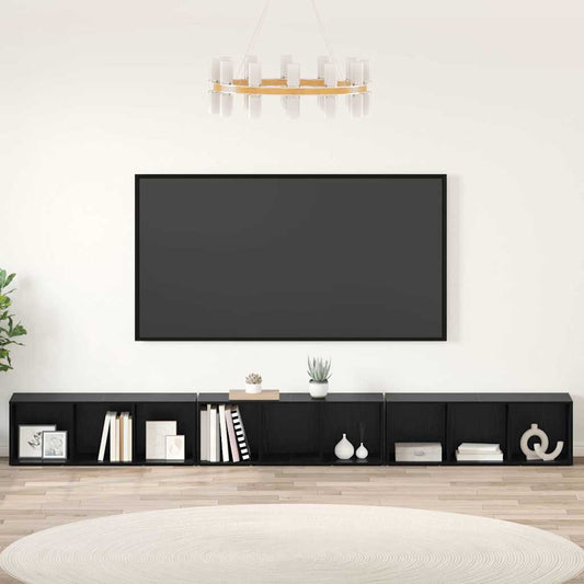 TV-Schränk 3 pcs Schwarze Eiche 37 x 35 x 107.5 cm Ingenieuholz