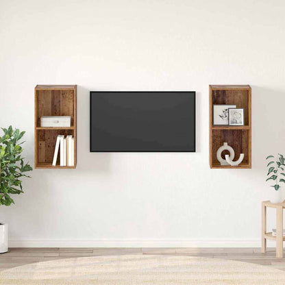 Wand TV Schrank 2 pcs Altholz 37 x 37 x 72 cm Holzwerkstoff