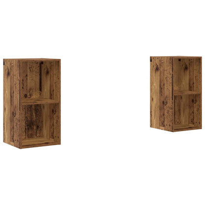 Wand TV Schrank 2 pcs Altes Holz 37 x 37 x 72 cm Holzwerkstoff