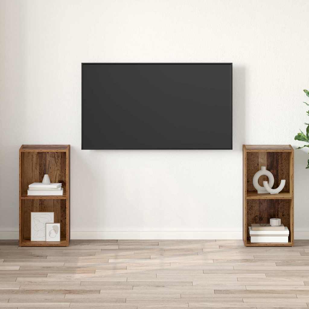 TV-Möbel-Set 2 pcs Altholz 72 x 35 x 36.5 cm Holzwerkstoff