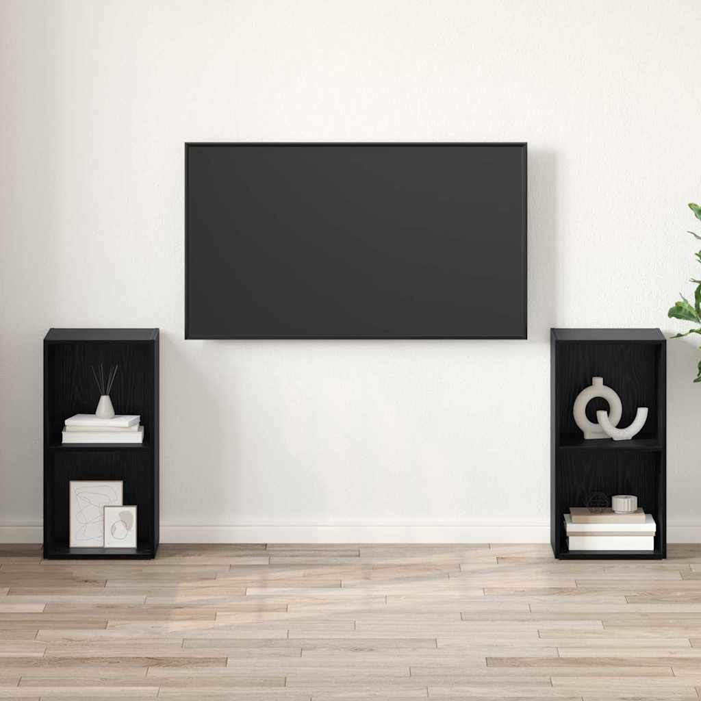 TV-Möbel-Set 2 pcs Schwarze Eiche 72 x 35 x 36.5 cm