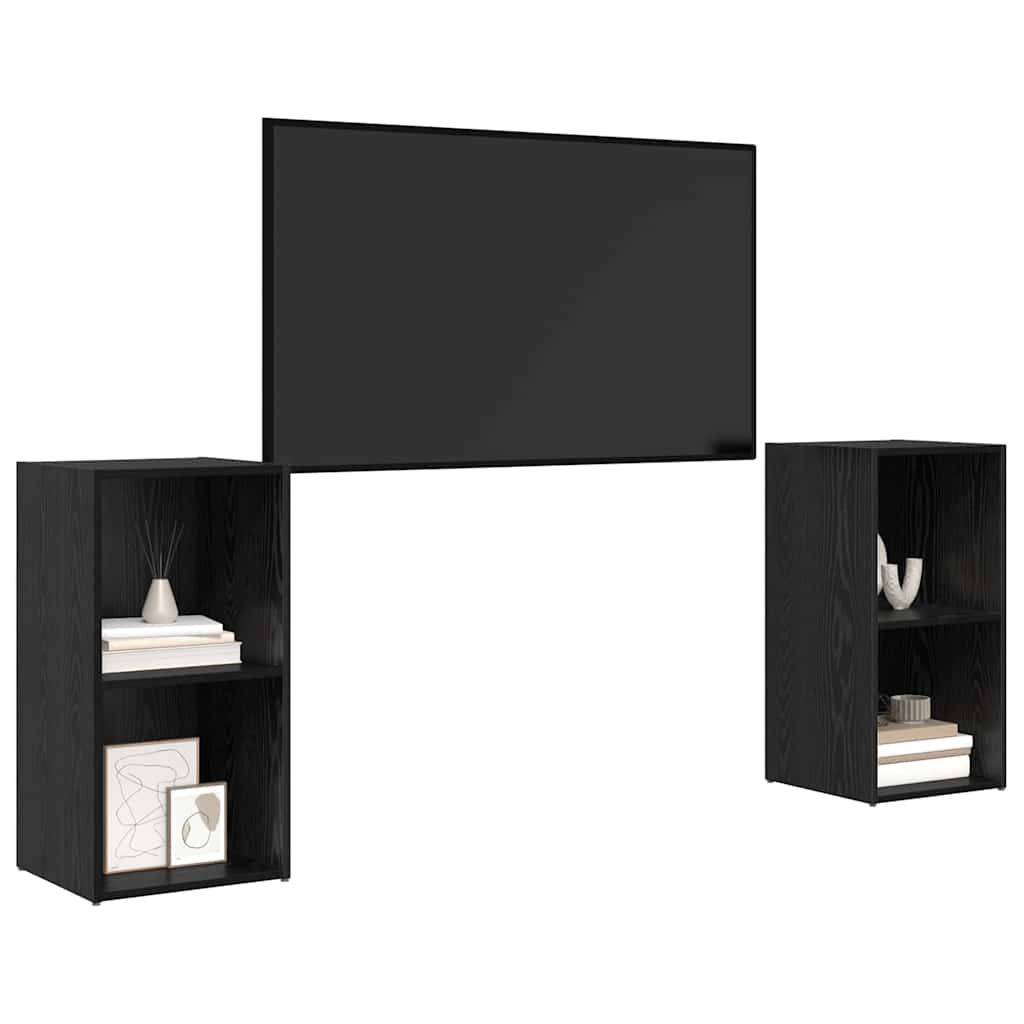 TV-Möbel-Set 2 pcs Schwarze Eiche 72 x 35 x 36.5 cm