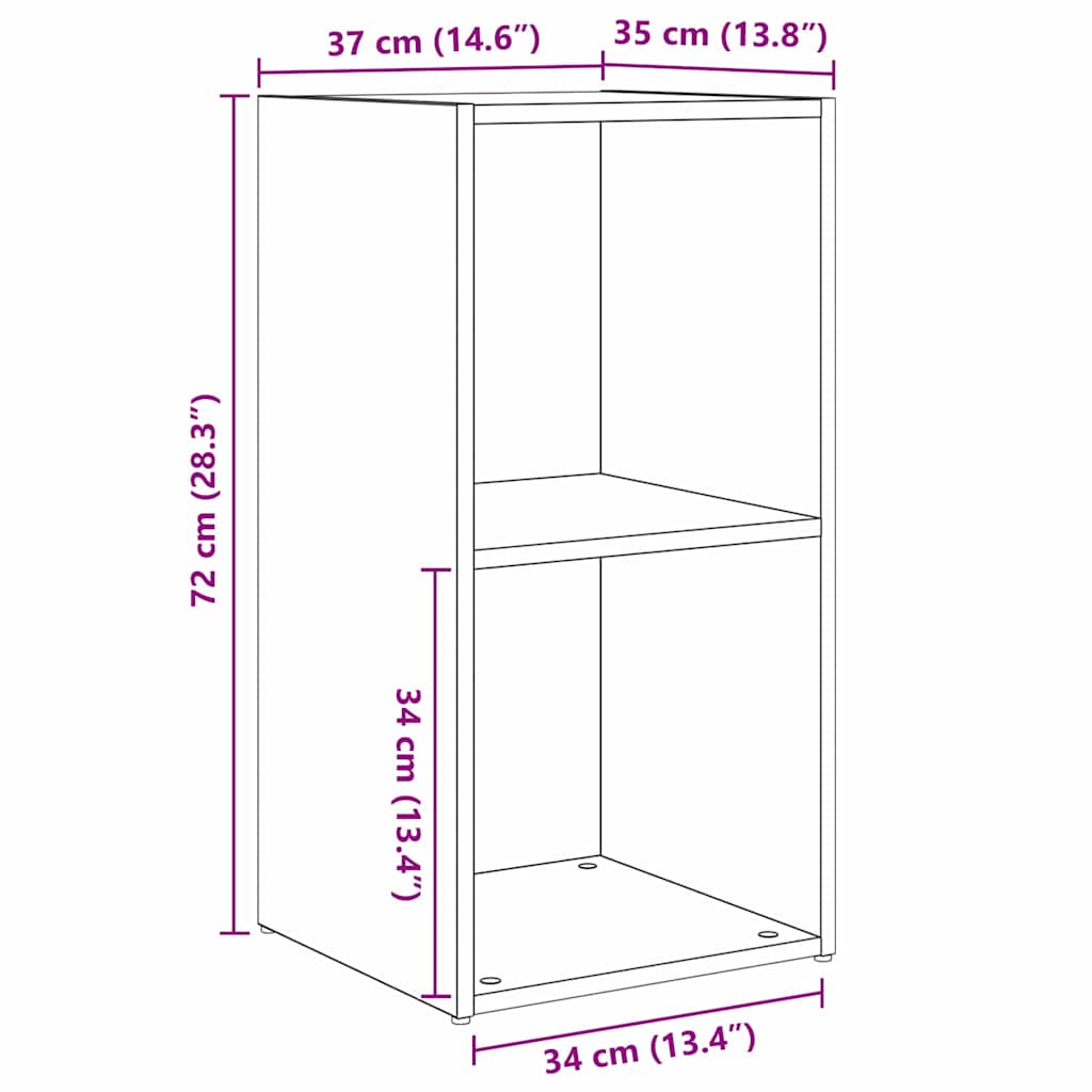 TV-Möbel-Set 2 pcs Eiche handwerklich 72 x 35 x 36.5 cm