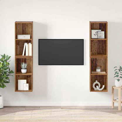 Wand TV Schrank 4 pcs Altholz 37 x 37 x 72 cm Holzwerkstoff
