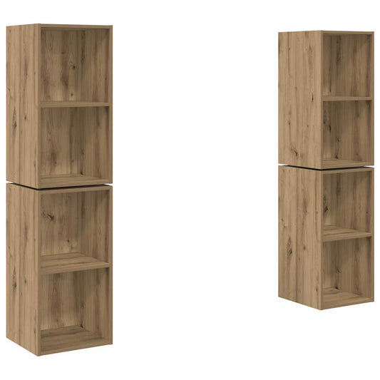 Wand TV Schrank 4 pcs Handwerklich gefertigter Eichenholz