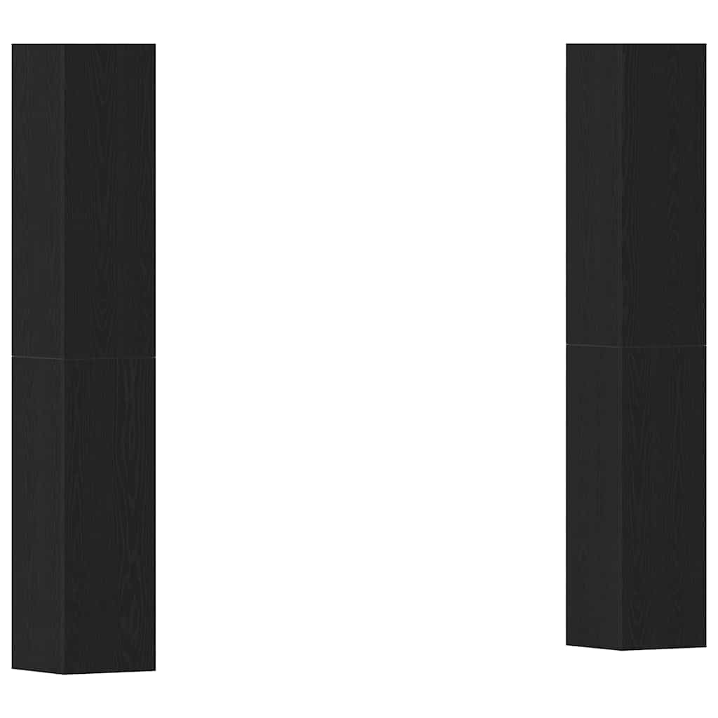 TV-Cabinet-Set 4 pcs Schwarz Eichen-Optik 30,5 x 30 x 90 cm