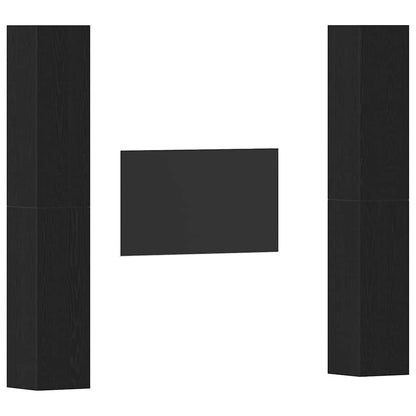 TV-Cabinet-Set 4 pcs Schwarz Eichen-Optik 30,5 x 30 x 90 cm
