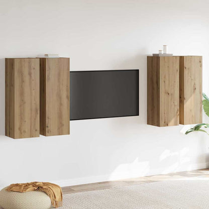 TV-Cabinet-Set 4 pcs Artisan-Eiche 30,5 x 30 x 90 cm