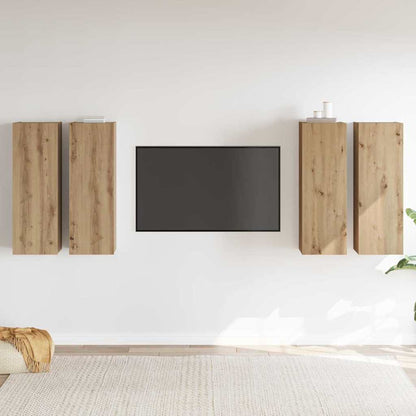 TV-Cabinet-Set 4 pcs Artisan-Eiche 30,5 x 30 x 90 cm