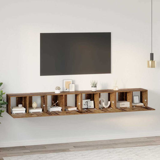 TV-Möbel-Set 4 pcs Altholz 60 x 30 x 30 cm Holzwerkstoff