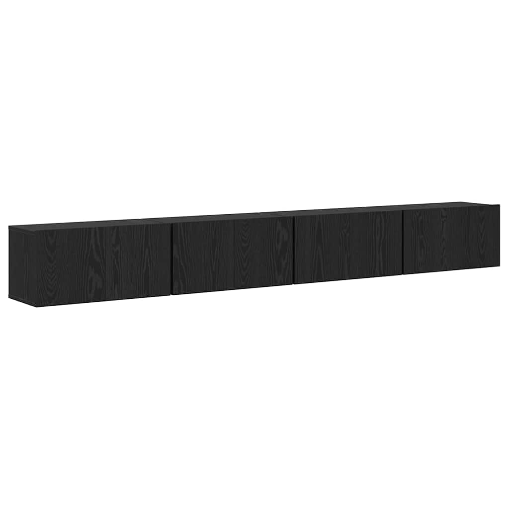 TV-Möbel-Set 4 pcs Schwarze Eiche 60 x 30 x 30 cm Holzwerkstoff