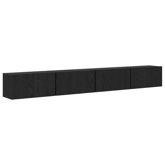 TV-Möbel-Set 4 pcs Schwarze Eiche 60 x 30 x 30 cm Holzwerkstoff