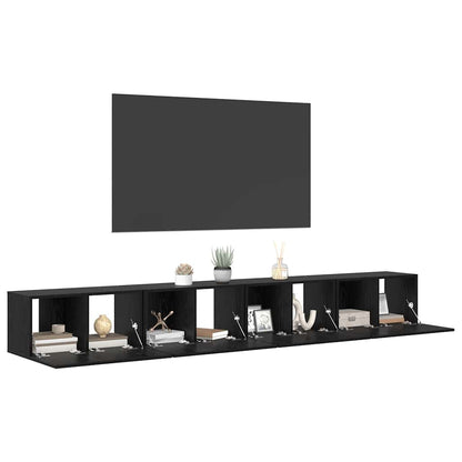 TV-Möbel-Set 4 pcs Schwarze Eiche 60 x 30 x 30 cm Holzwerkstoff