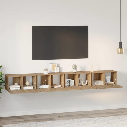 TV-Möbel-Set 4 pcs Eiche handwerklich 60 x 30 x 30 cm