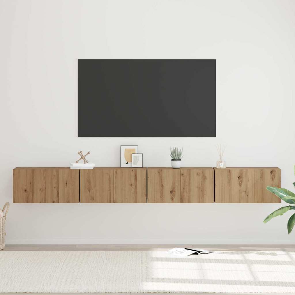 TV-Möbel-Set 4 pcs Eiche handwerklich 60 x 30 x 30 cm
