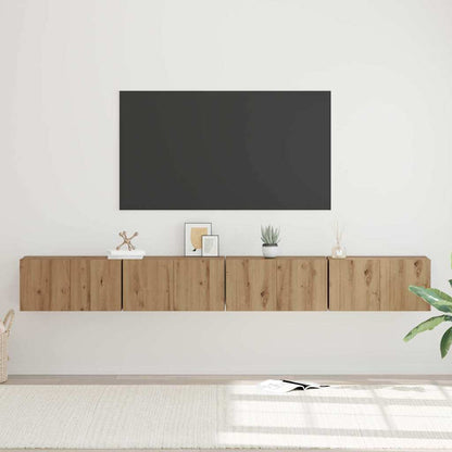 TV-Möbel-Set 4 pcs Eiche handwerklich 60 x 30 x 30 cm