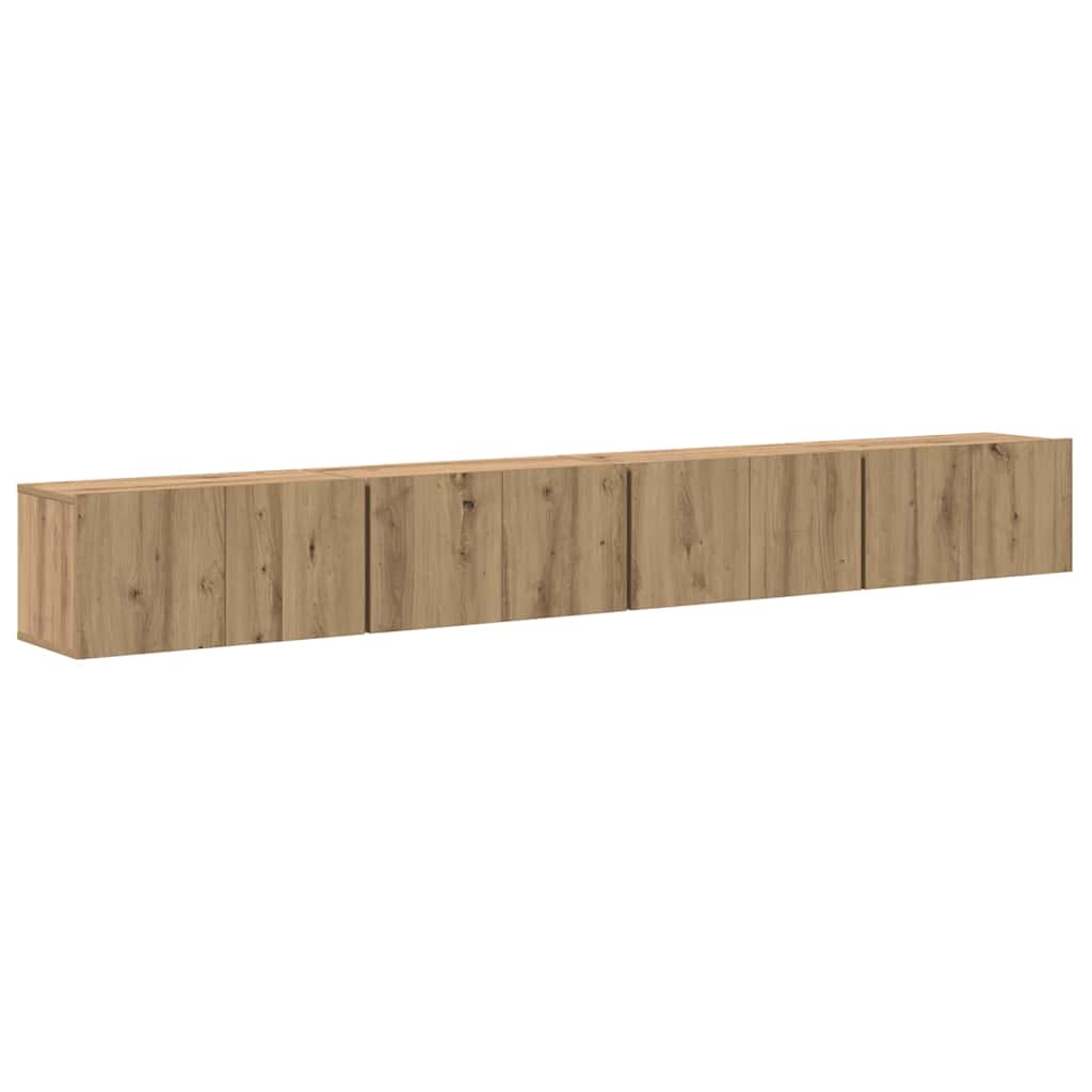 TV-Möbel-Set 4 pcs Eiche handwerklich 60 x 30 x 30 cm