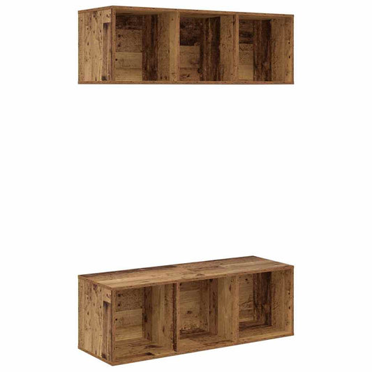 Wandmontierte TV-Schränke 2 pcs Altholz 37 x 37 x 107 cm