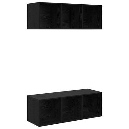 Wandmontierte TV-Schränke 2 pcs Schwarze Eiche 37 x 37 x 107 cm