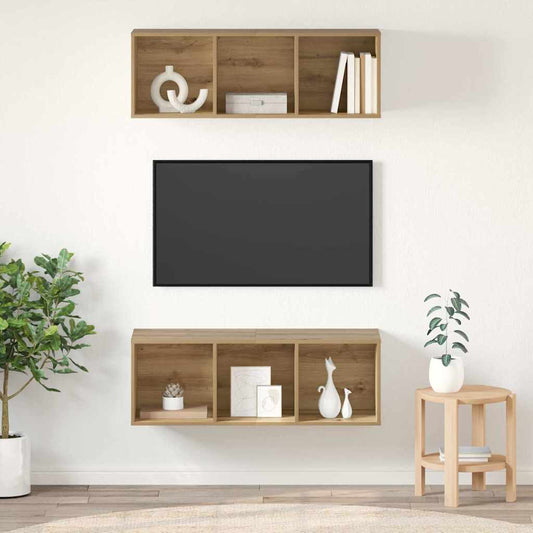 Wandmontierte TV-Schränke Wandmontiert 2 pcs Eiche handwerklich