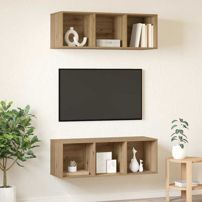 Wandmontierte TV-Schränke Wandmontiert 2 pcs Eiche handwerklich