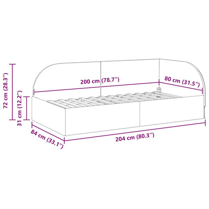 Eckbettgestell mit Kopfteil Schwarz 80 x 200 cm Samt