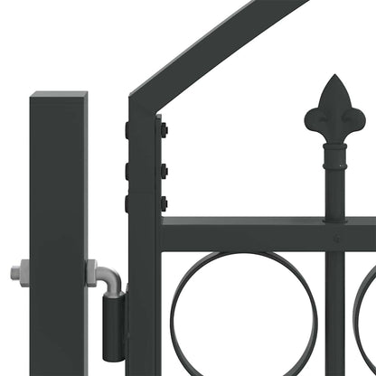 Zaun tor mit Schloss Grau 301 x 175,5 cm Stahl