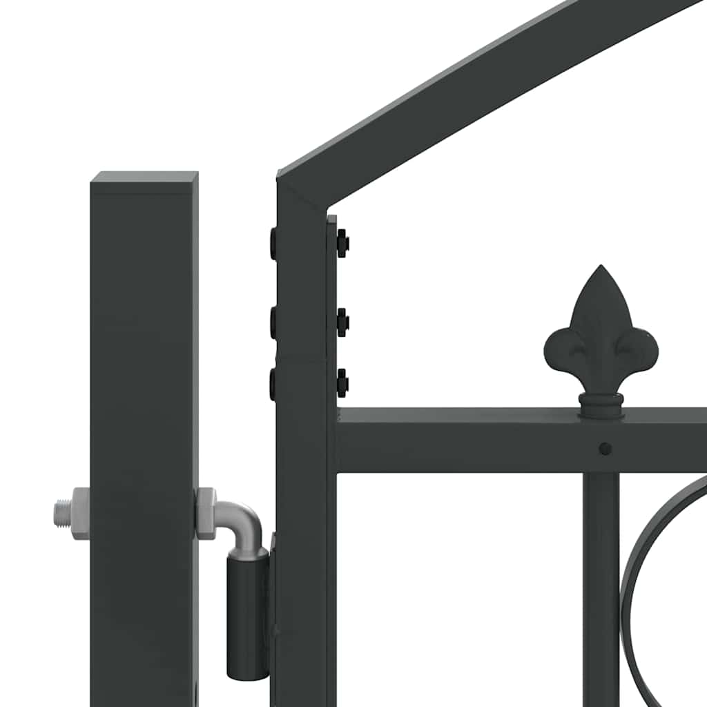 Zaun tor mit Schloss Grau 401 x 175,5 cm Stahl