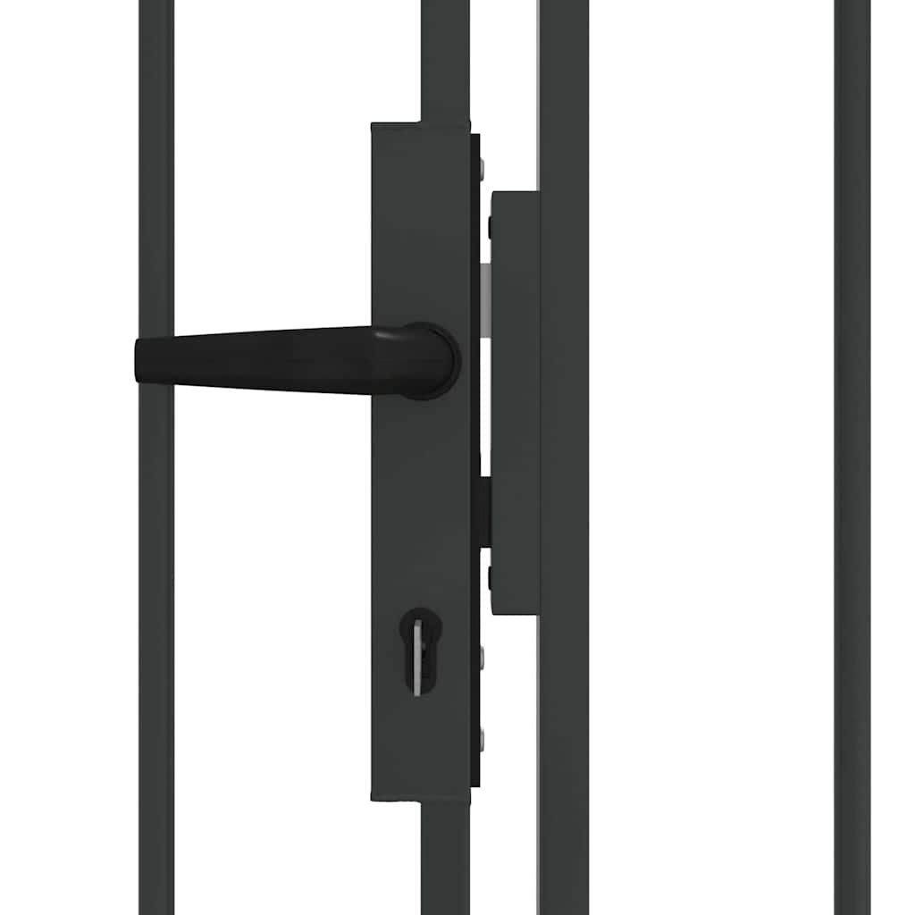 Zaun tor mit Schloss Grau 401 x 250 cm Stahl