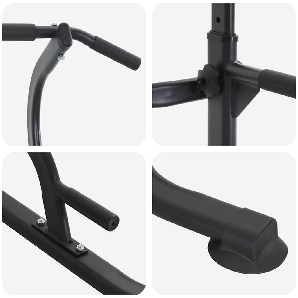 Power Turm Dip Station Schwarz 95 x 102 x (160-210) cm