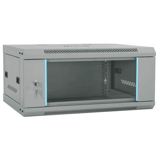 Netzwerkschrank mit Speicher Grau 60 x 45 x 28 cm Stahl