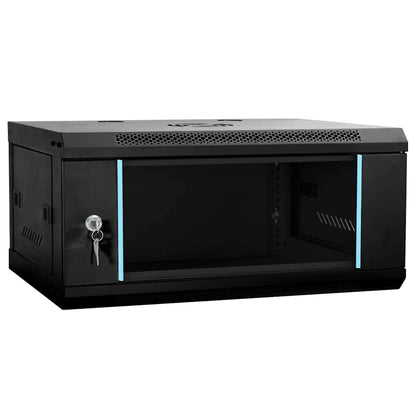 Netzwerkschrank mit Speicher Schwarz 60 x 35 x 28 cm Stahl
